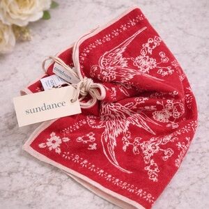 Sundance Vibrant Red and Cream Bird Scarf